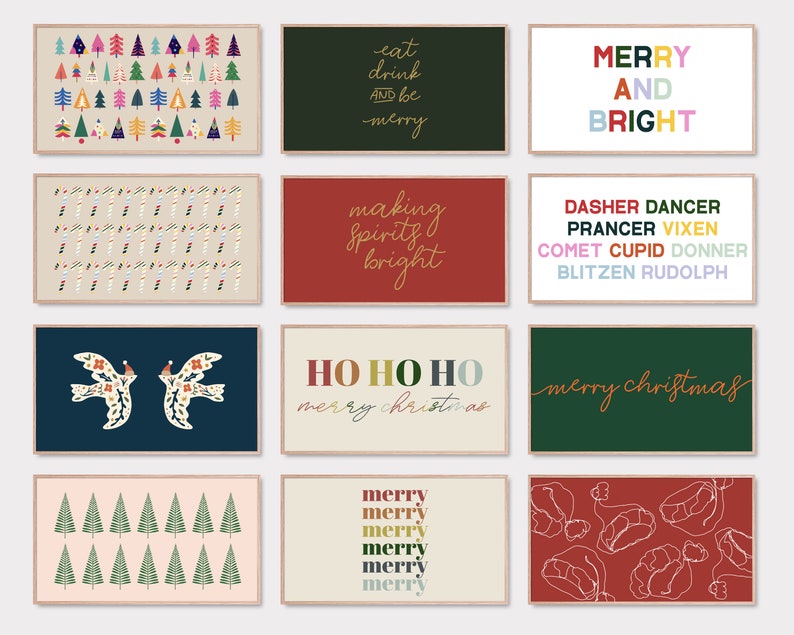 Christmas Frame Tv Art Set of 70 Samsung Frame Tv Art Etsy