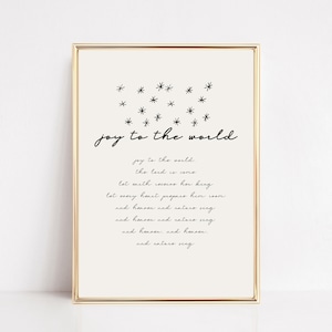 neutral christmas decor | christmas wall art | farmhouse christmas | joy to the world |  christmas printable | kikiandnim | digital art