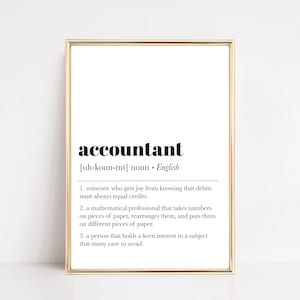 accountant definition print | accountant office wall art | funny gift for accountant | accountant office decor | digital download