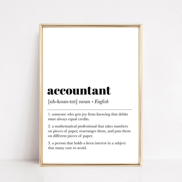 accountant definition print | accountant office wall art | funny gift for accountant | accountant office decor | digital download