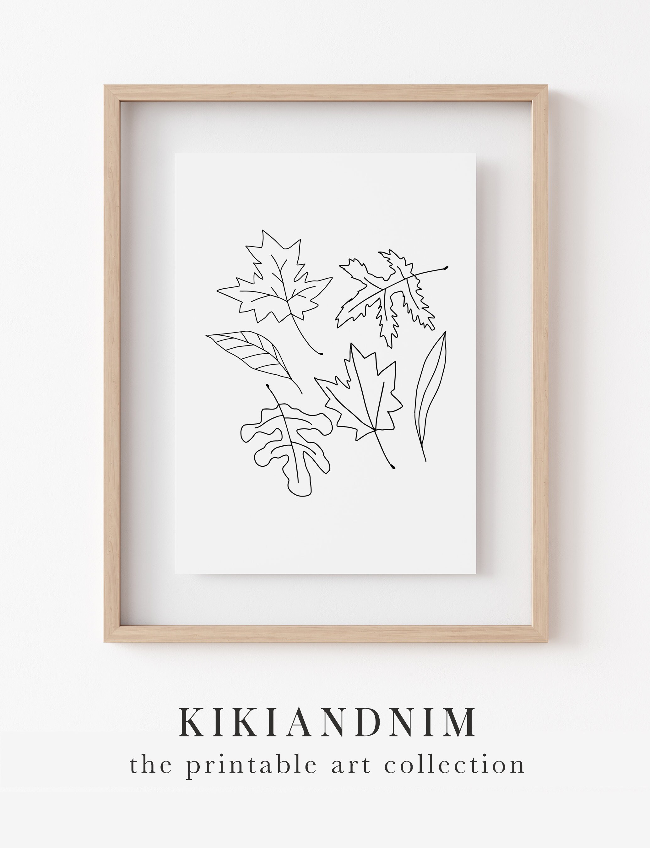 Autumn Decor Minimalist Fall Print Leaves Art Print - Etsy