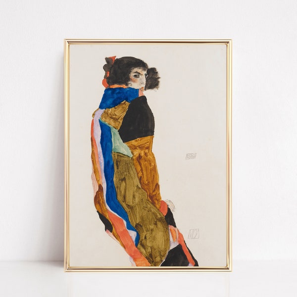 egon schiele moa | egon schiele print | eclectic art | vintage art print | fine art print | antique art | vintage print | digital download