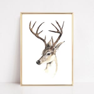 decorazioni invernali da parete / stampa di cervo / decorazioni da parete con cervo / stampe natalizie da parete / decorazioni natalizie da parete / decorazioni natalizie accoglienti / download digitale immagine 1