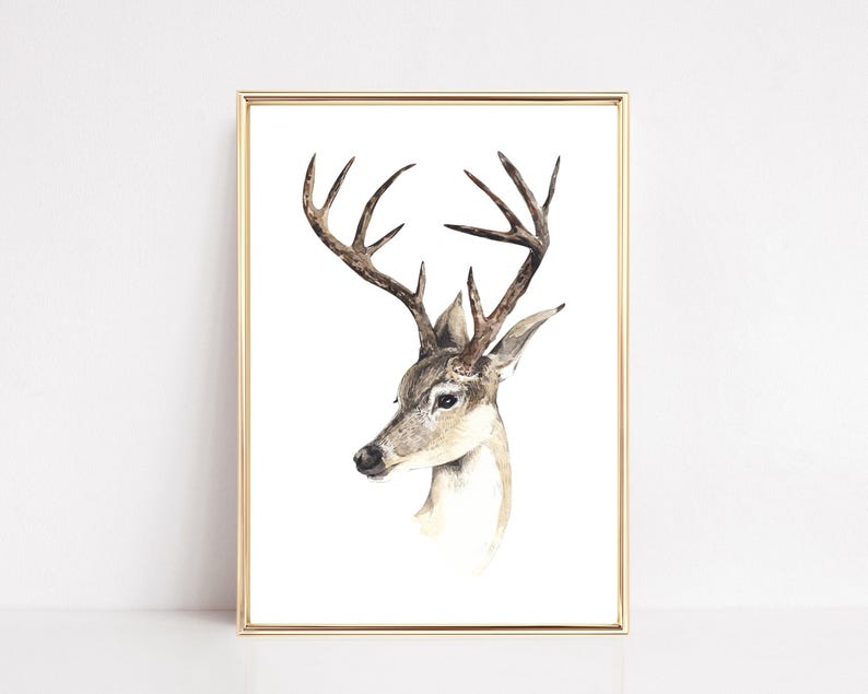 decorazioni invernali da parete / stampa di cervo / decorazioni da parete con cervo / stampe natalizie da parete / decorazioni natalizie da parete / decorazioni natalizie accoglienti / download digitale immagine 1