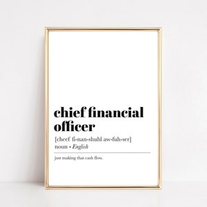 chief financial officer definition print | cfo gift | cfo office decor | gift for boss | funny office wall art | kikiandnim | digital print