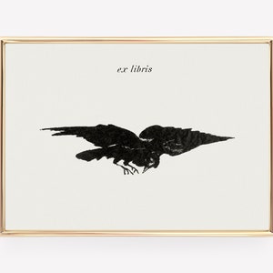 halloween vintage decor | raven print | dark academia decor | dark academia print | vintage bird print | kikiandnim | printable wall art