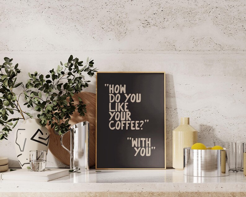 koffie muurkunst | hoe drink jij je koffie | koffieafdruk | espressoprint | koffieposter | koffiecadeau | kikiandnim | digitale afdruk afbeelding 2