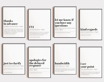 funny office decor | 8 PRINTABLES | office wall art | minimalist office art | office desk accessories | kikiandnim | printable wall art