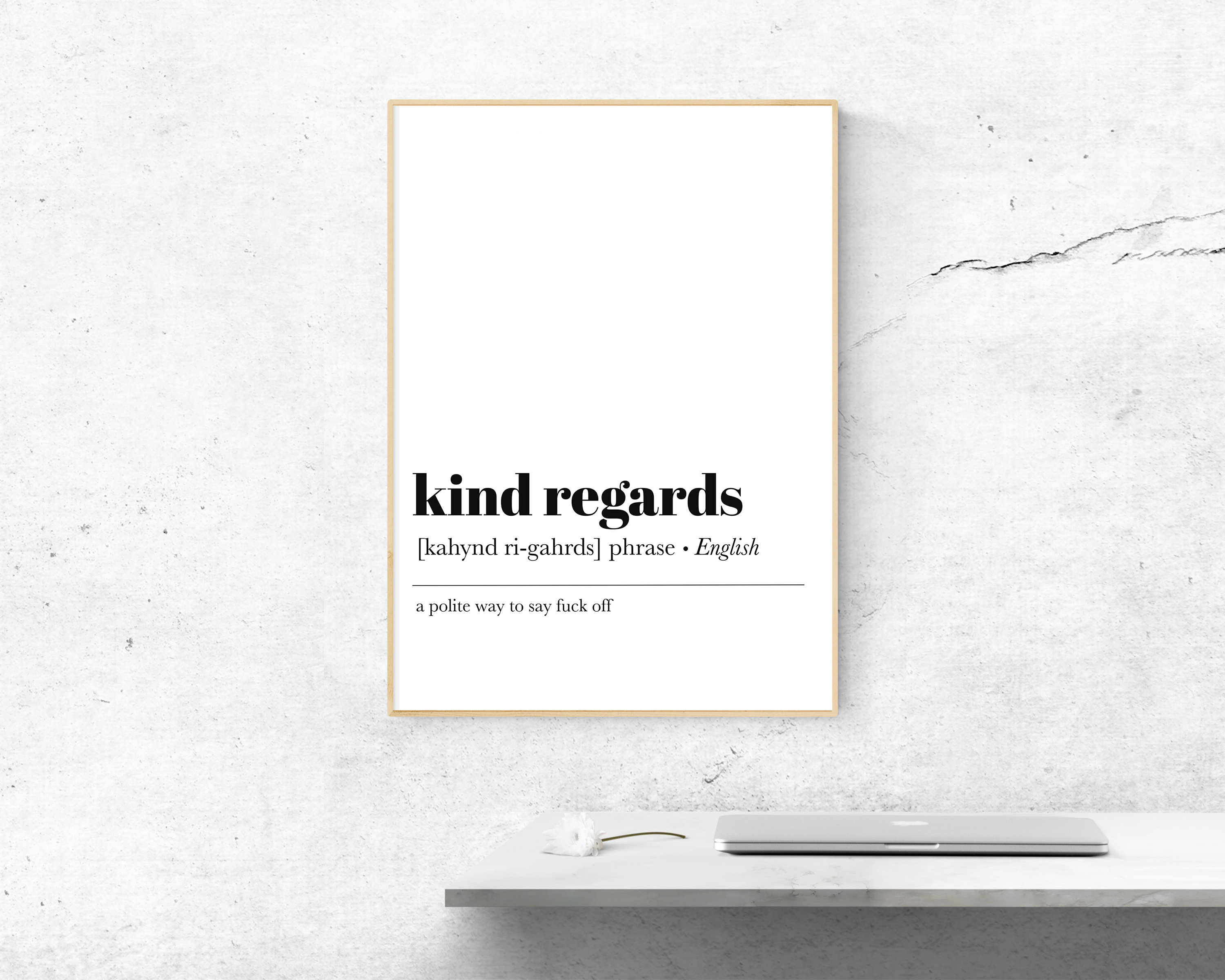 Funny Office Email Kind Regards Definition Coworker Gift Etsy Canada