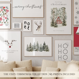 christmas prints mega bundle | 65 CHRISTMAS PRINTABLES | cozy christmas decor | minimalist christmas wall art | kikiandnim | digital prints