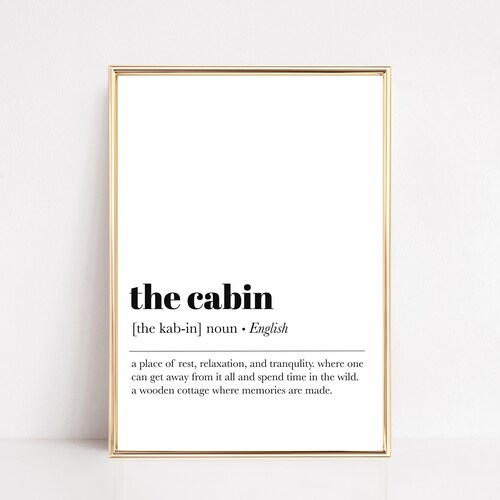 Cabin Definition Print Cabin Digital Download Cabin Wall Etsy