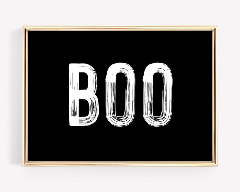 minimalist halloween decor boo print funny halloween printable wall art halloween poster halloween art kikiandnim digital print image 1