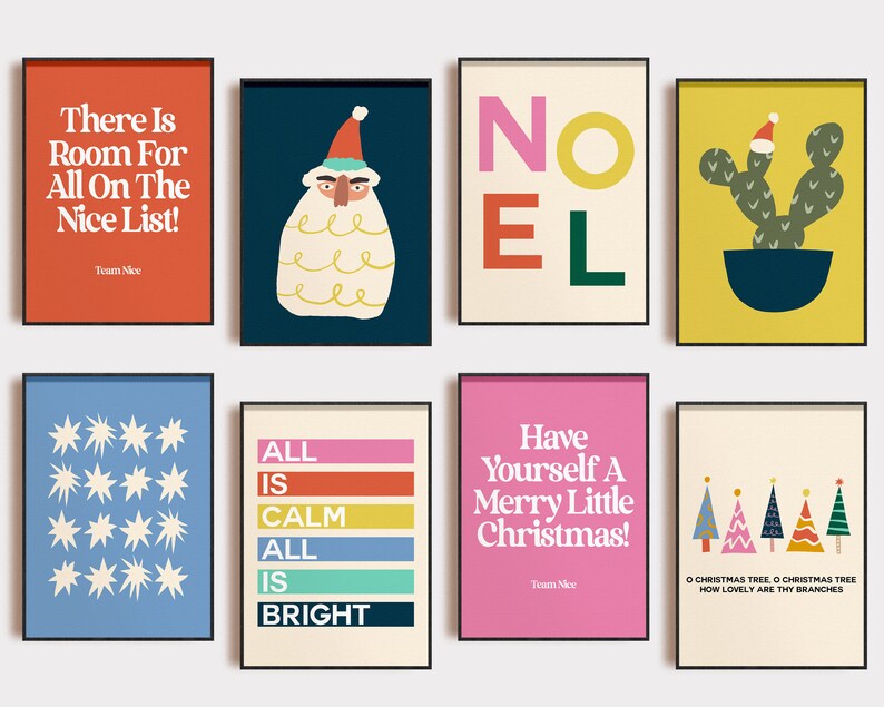 Christmas Prints 20 CHRISTMAS PRINTABLES Colorful - Etsy