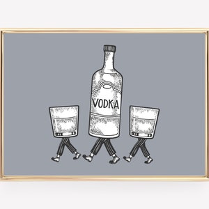 Retro Vodka Print: Funny Bar Cart Art (Digital Download)
