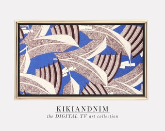 frame tv art | samsung frame tv art | abstract tv art | vintage blue art for frame tv | the frame tv art | kikiandnim | digital tv art