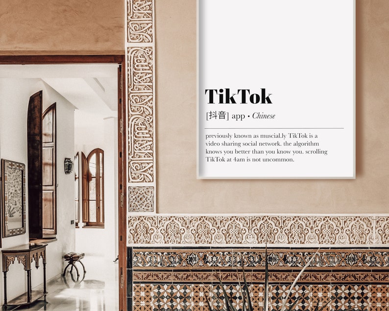 Tik Tok Wall Art Dorm Room Decor Definition Print Funny | Etsy