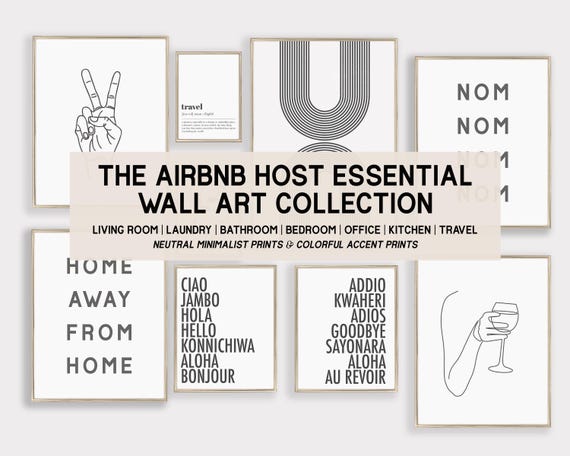 airbnb wall art | 48 PRINTABLES | airbnb signage | airbnb printable | airbnb decor | airbnb host | VRBO | vacation rental | digital download