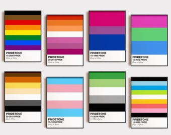 pride wall art | 12 PRINTABLES | LGBTQ wall art | pride printable wall art | pride room decor | pride flags | kikiandnim | digital art
