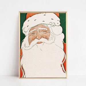 Kitschy Vintage Santa Print | Retro Christmas Decor | Holiday Printable Wall Art (Digital Download) image 1