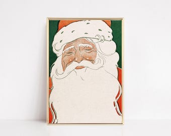 Kitschy Vintage Santa Print | Retro Christmas Decor | Holiday Printable Wall Art (Digital Download)