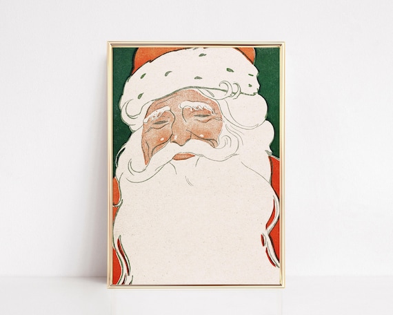 Kitschy Vintage Santa Print | Retro Christmas Decor | Holiday Printable Wall Art (Digital Download)