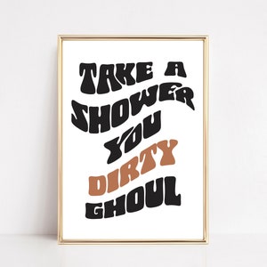 funny halloween bathroom decor | halloween bathroom wall art | bathroom art print | halloween bathroom sign | kikiandnim | digital print