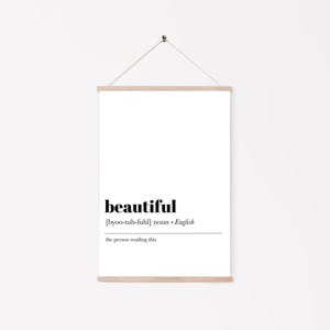 beautiful definition print | self love wall art | affirmation wall art | friendship gift for women | kikiandnim | printable wall art image 4