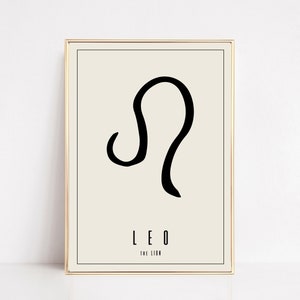 gift for leos | leo wall art | leo zodiac print | astrology gifts | leo art | zodiac wall art | zodiac art | kikiandnim | digital download