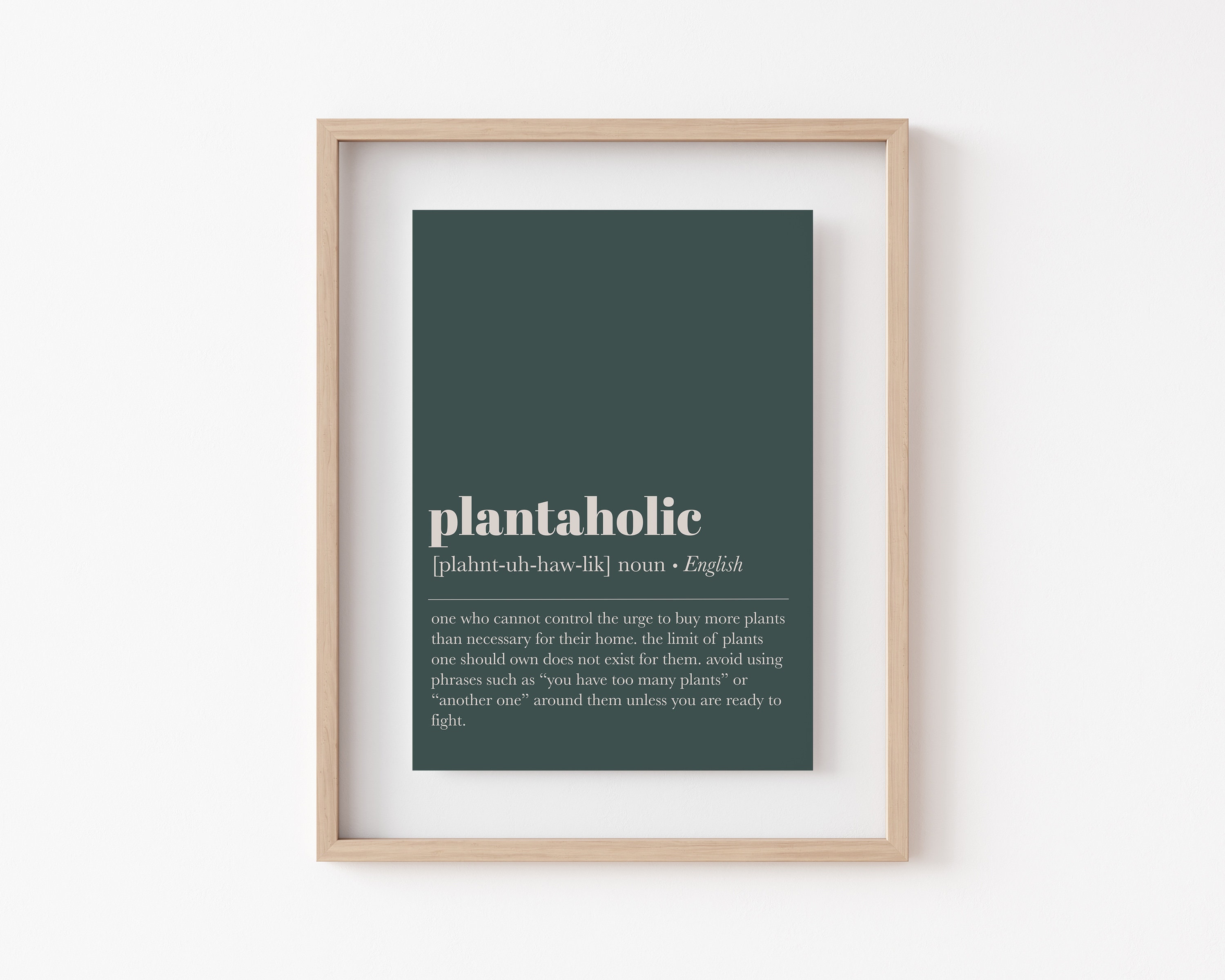Plantaholic Print Plant Printable Wall Art Green Wall Art Etsy