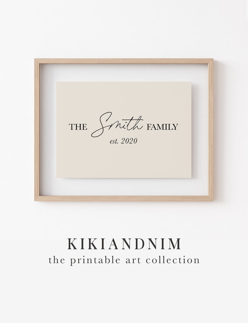 custom family print personalized gift minimalist family name sign customized christmas gifts kikiandnim custom digital art image 9