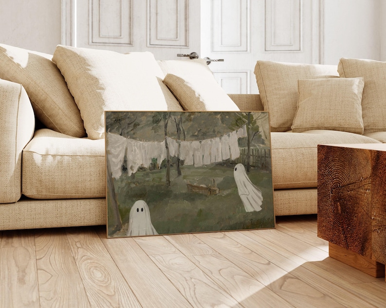 Vintage Laundry Room Decor | Halloween Ghost Print | Funny Halloween ...