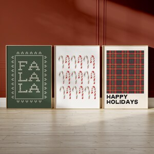 christmas candy cane decor | candy cane printable wall art | candy cane art | classic christmas wall art | kikiandnim | digital print image 4