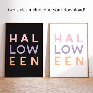 pastel halloween decor 6 pastel halloween prints cute halloween wall art pastel halloween decorations kikiandnim digital prints image 2