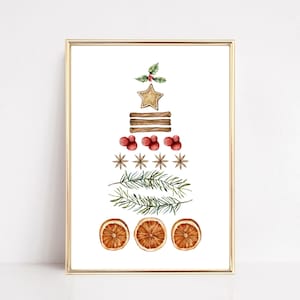 christmas tree print | christmas printable wall art | colorful christmas decor | modern holiday decor | christmas wall art | digital art