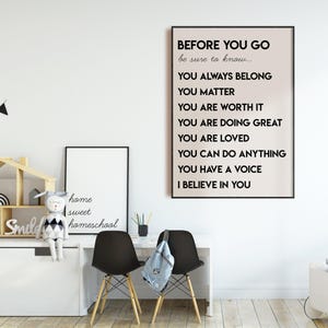 affirmation wall art for kids | inspirational classroom decor | kids room decor | positive classroom wall art | printable wall art image 4