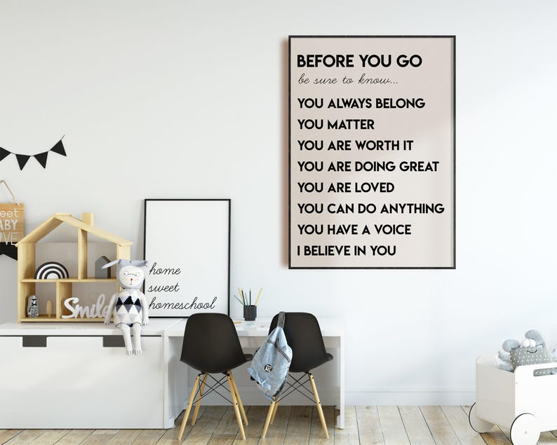 affirmation wall art for kids | inspirational classroom decor | kids room decor | positive classroom wall art | printable wall art image 4