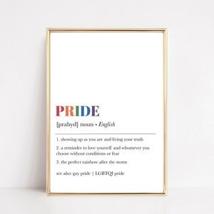 pride definition print | coming out gift | LGBTQ gift | pride office decor | LGBT pride wall art | pride art | kikiandnim | digital download