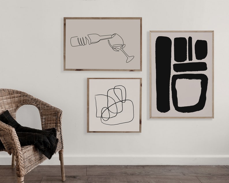 Printable Wall Art for Bar Cart Neutral Wall Art Cheers Etsy