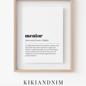 mentor definition print | mentor gift for women | inspirational wall decor | gift for boss | minimalist print | kikiandnim | digital art image 8