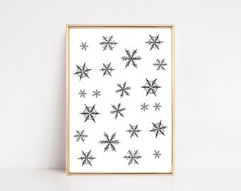 winter wall art | snowflake print | winter decor | christmas printable wall art | holiday wall art | cozy christmas decor | digital download