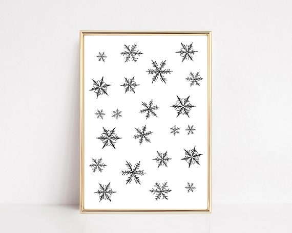 winter wall art | snowflake print | winter decor | christmas printable wall art | holiday wall art | cozy christmas decor | digital download