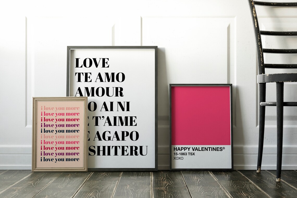 I love you more printable valentines day decor i love you | Etsy