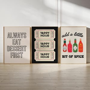 trendy kitchen wall art mega bundle | 30 KITCHEN PRINTS | aesthetic kitchen decor | cute dining room wall art | kikiandnim | digital prints image 5