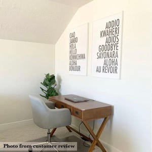 travel decor | entryway decor | travel wall art | hello art print | gift for traveler | minimalist art | kikiandnim | printable wall art image 6
