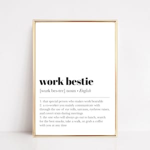 Bestie Definition Druck | Mitarbeiter Geschenk | Büro Wanddeko | Geschenk für Arbeitsfreund | Auf Wiedersehen Geschenk | Kollege Geschenk | digitaler Download