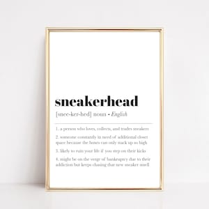 sneakerhead definition print | sneaker poster | sneaker wall art | sneaker art | sneakerhead gift | hypebeast | kikiandnim | digital art