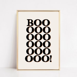 boo print | minimalist halloween decor | halloween printable wall art | funny halloween poster | large wall art | kikiandnim | digital print