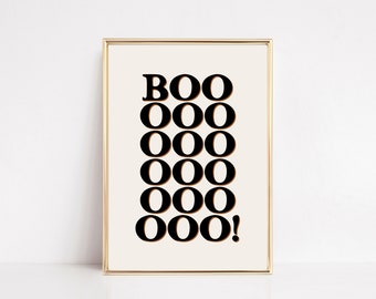 boo print | minimalist halloween decor | halloween printable wall art | funny halloween poster | large wall art | kikiandnim | digital print