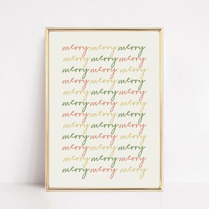 christmas printable wall art | merry christmas sign | neutral holiday decor | kikiandnim | digital download