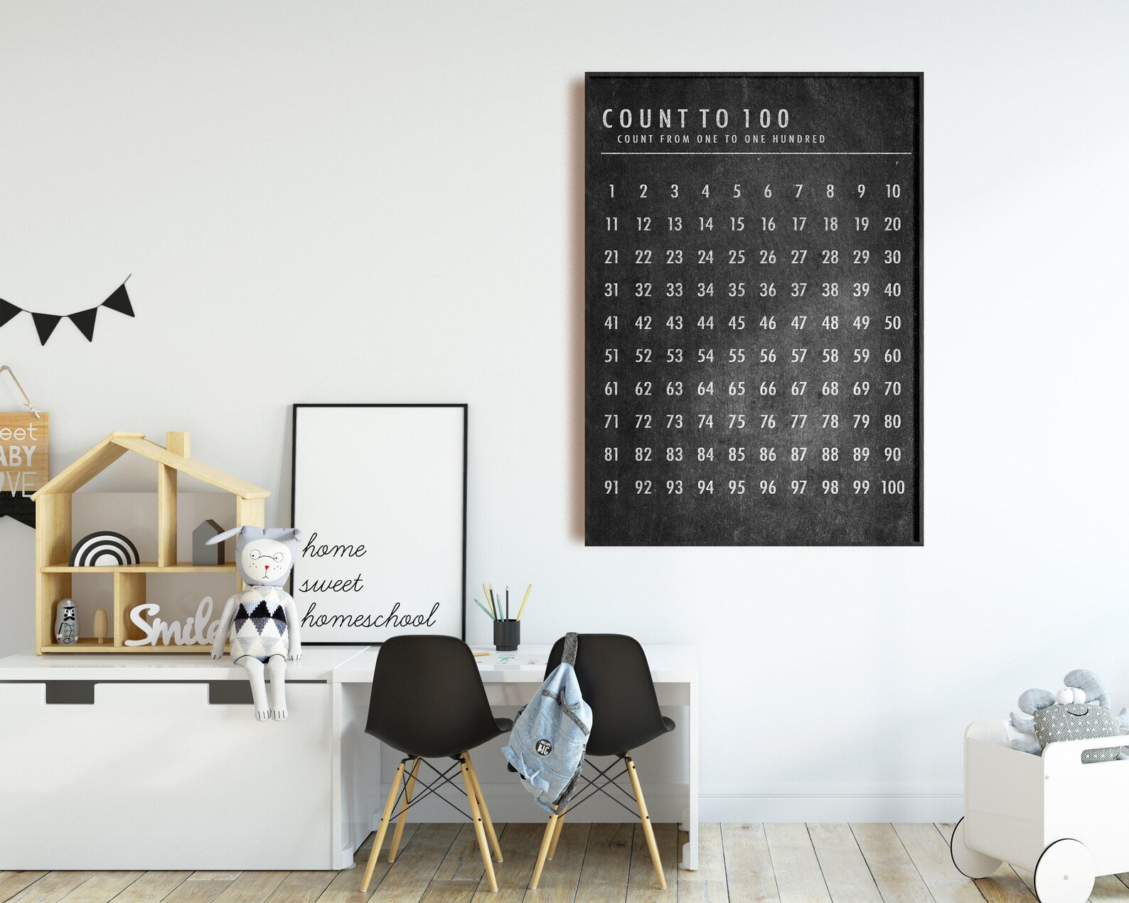 Count to 100 Printable | Math Poster | Homeschool Decor | Math Wall Art ...